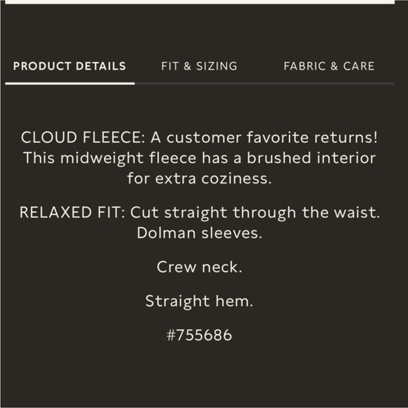 NWT BANANA REPUBLIC FLEECE - DOLMAN DROP SHOULDER W RIB NECK DETAIL MID WEIGHT - Picture 4 of 16